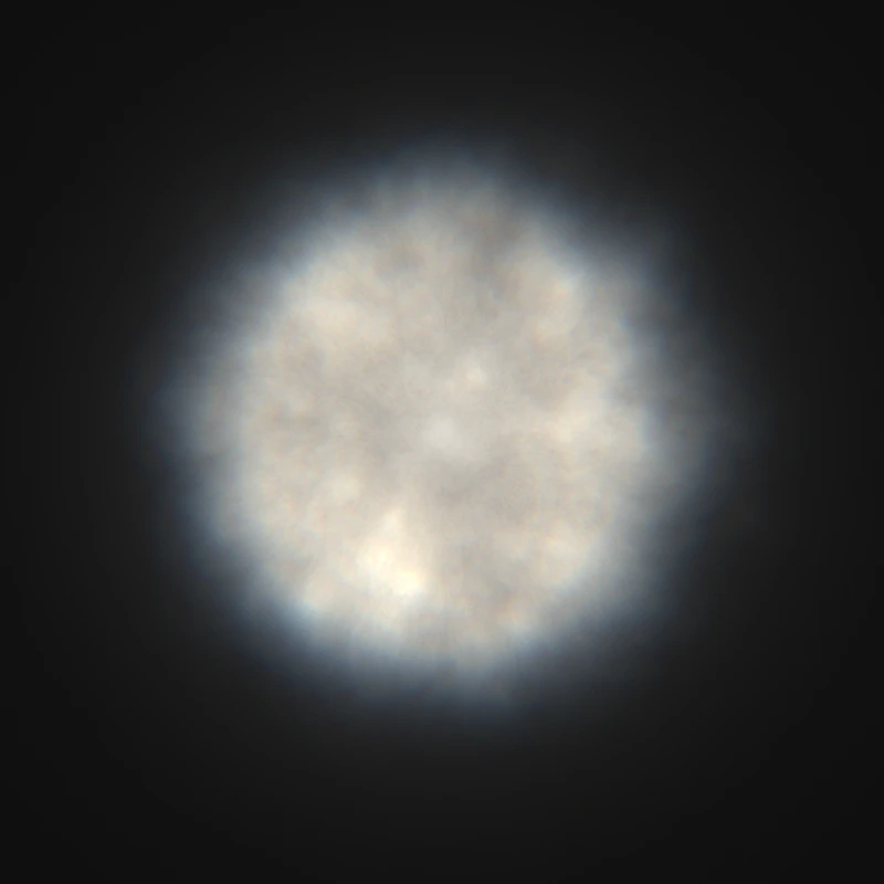 The rebuilt native Swift orb with a luminous, continuous particle surface